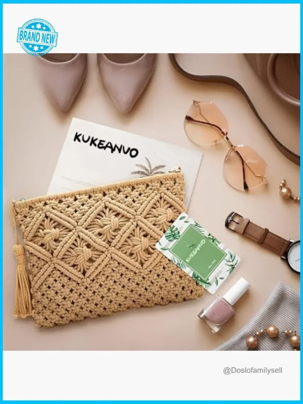 White Straw Clutch Purse Woven Tassel Handbag Beach Summer Boho Chic